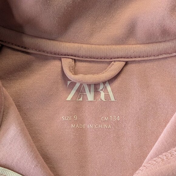 Zara, Dusty Pink 1/4 Zip Pullover, Sz 9 - Picture 8 of 9